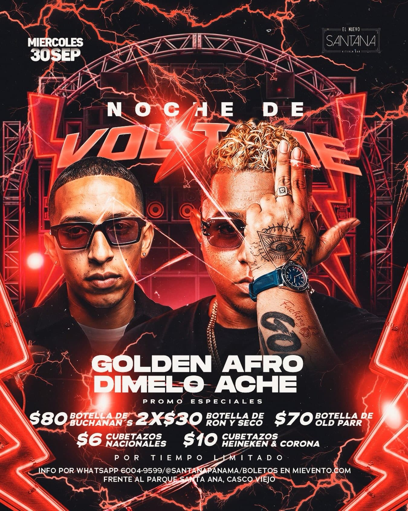 Noche de Voltaje: Golden Afro y Dimelo Ache